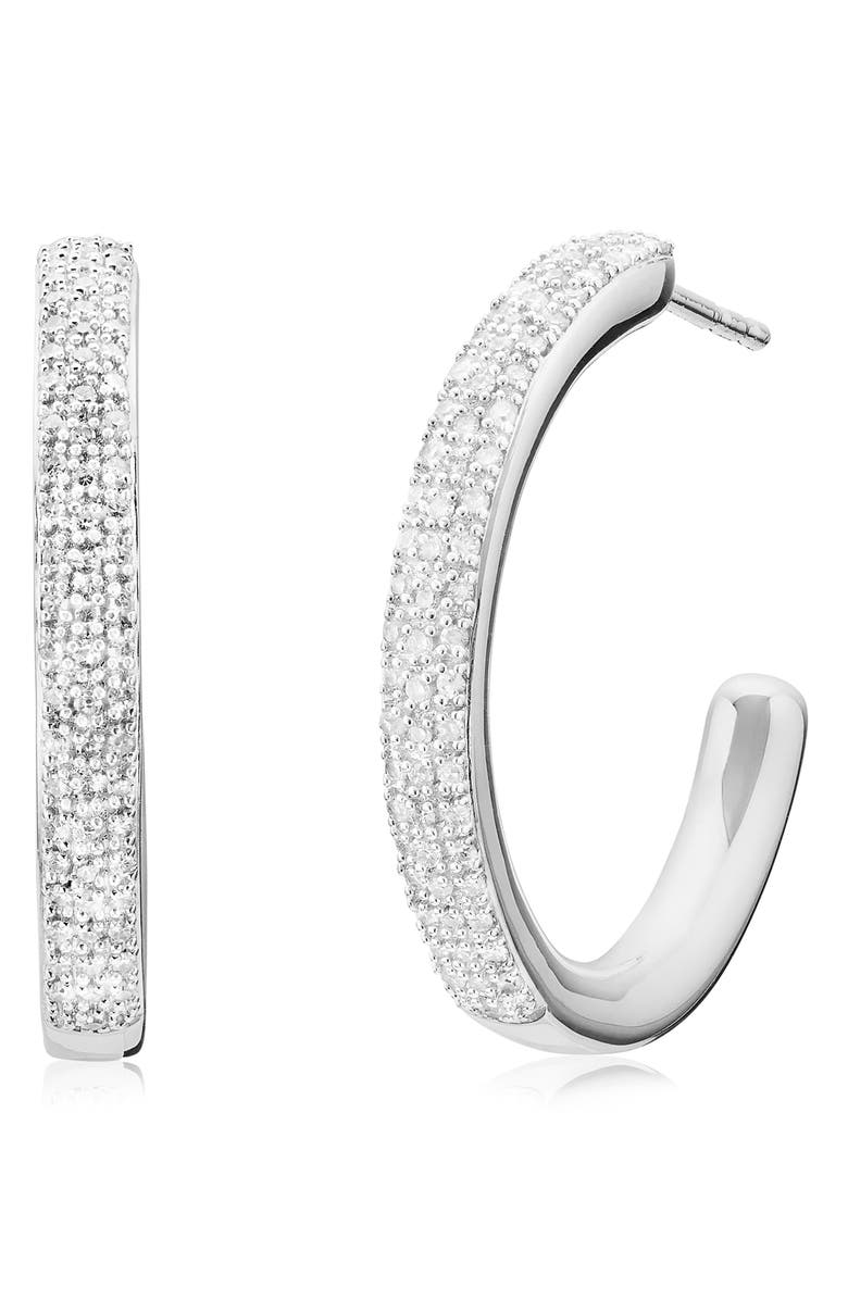 Monica Vinader Fiji Large Diamond Hoop Earrings, Main, color,