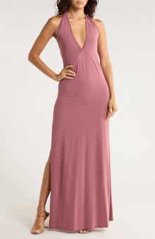 GO COUTURE Halter Neck Maxi Dress