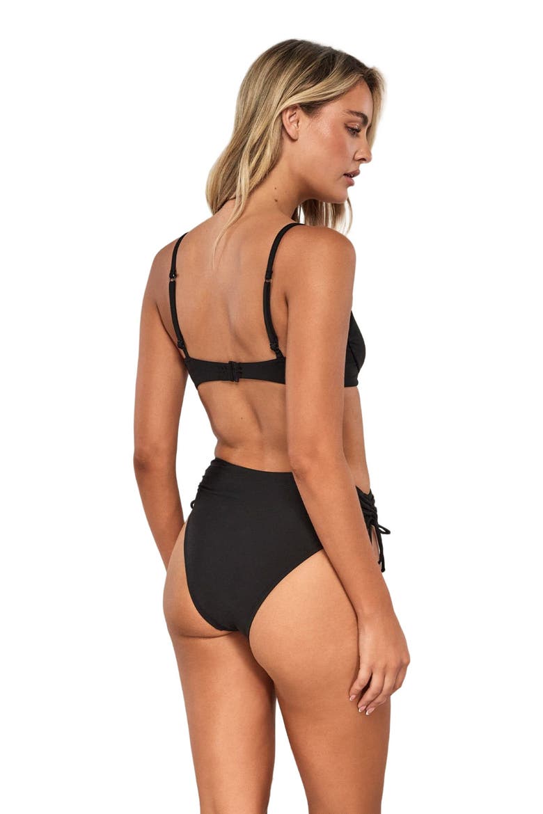 Malia High Waist Bikini Swim Bottoms, Alternate, color, Black