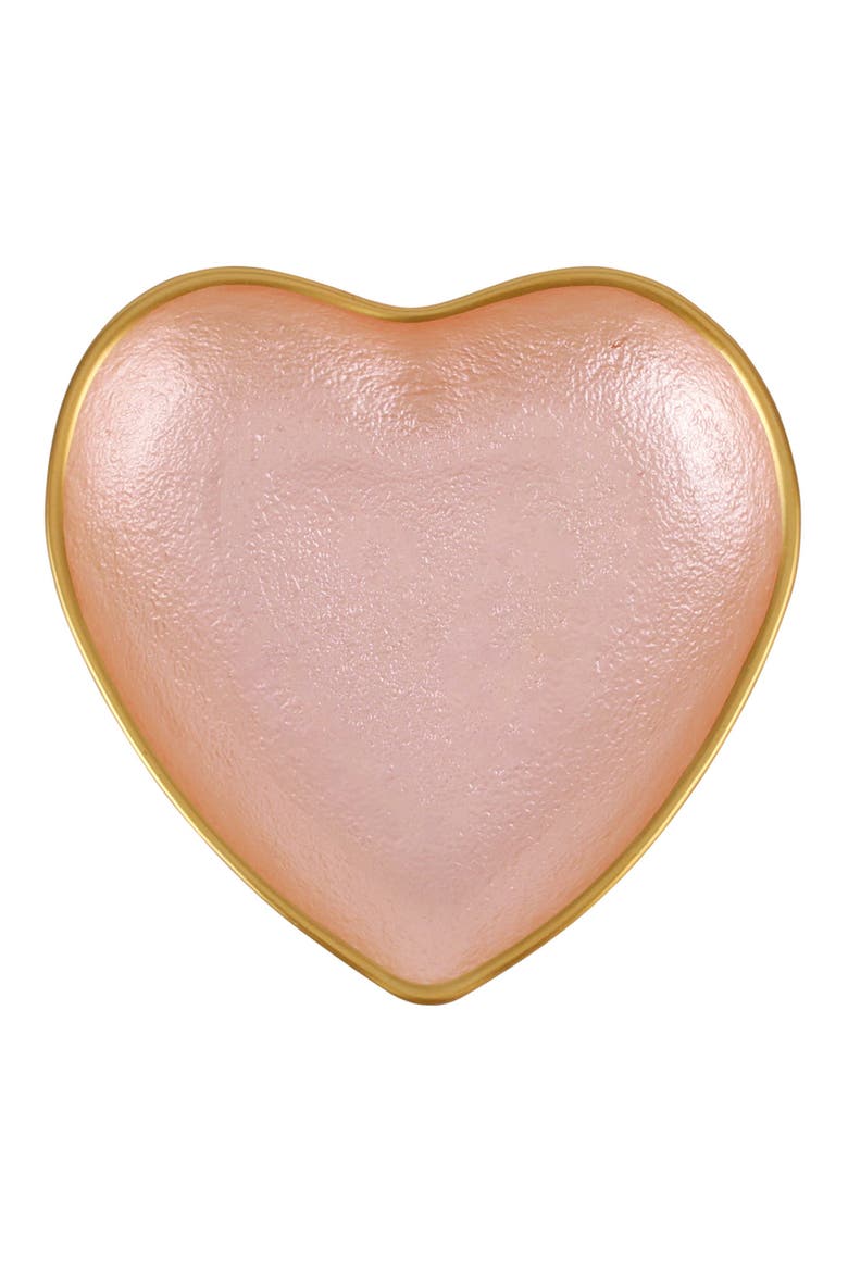 Baroque Glass Pink Heart Cocktail Plate, Main, color, PINK