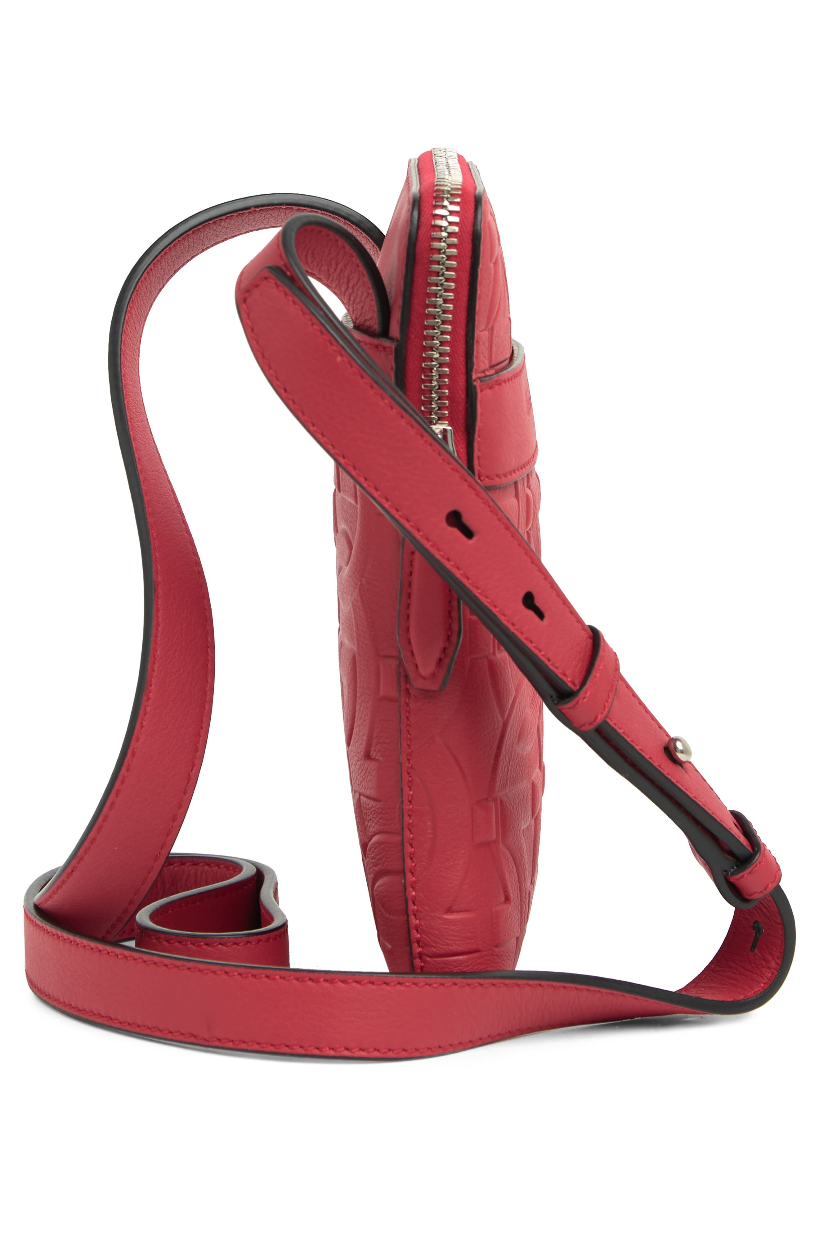 FERRAGAMO Gancini Embossed Leather Travel Crossbody Bag, Alternate, color, 