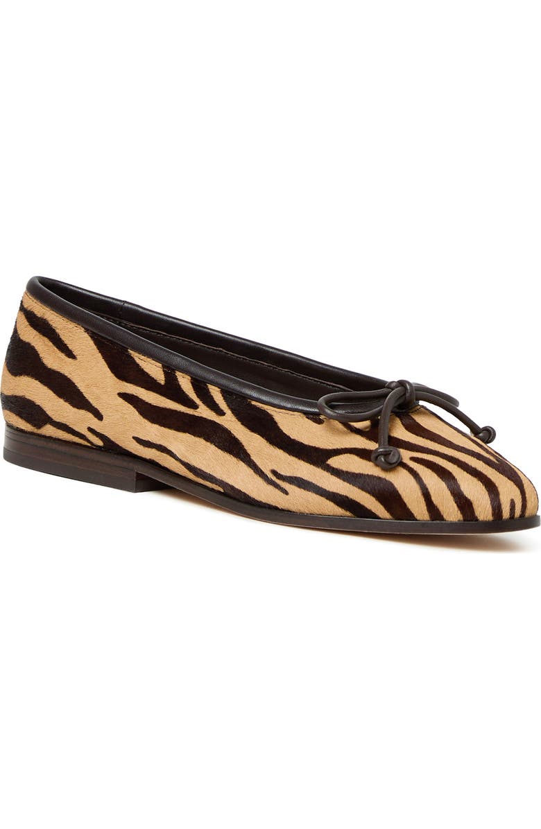 Loeffler Randall Noella Zebra Genuine Calf Hair Flat, Main, color, Zebra