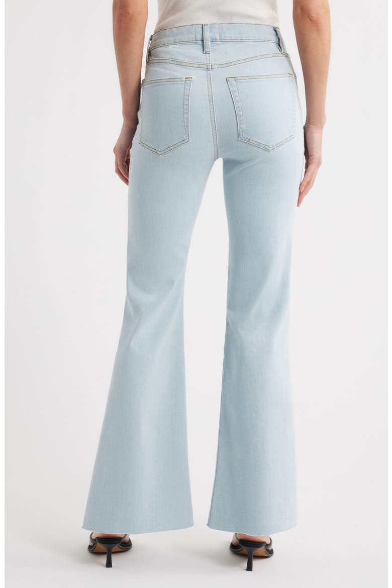 The Icon Raw Hem Flare Jeans, Alternate, color, FEATHER RAW AFTER