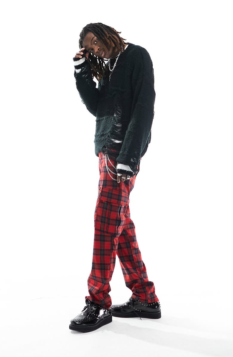 ASOS DESIGN Shredded Crewneck Sweater, Alternate, color,