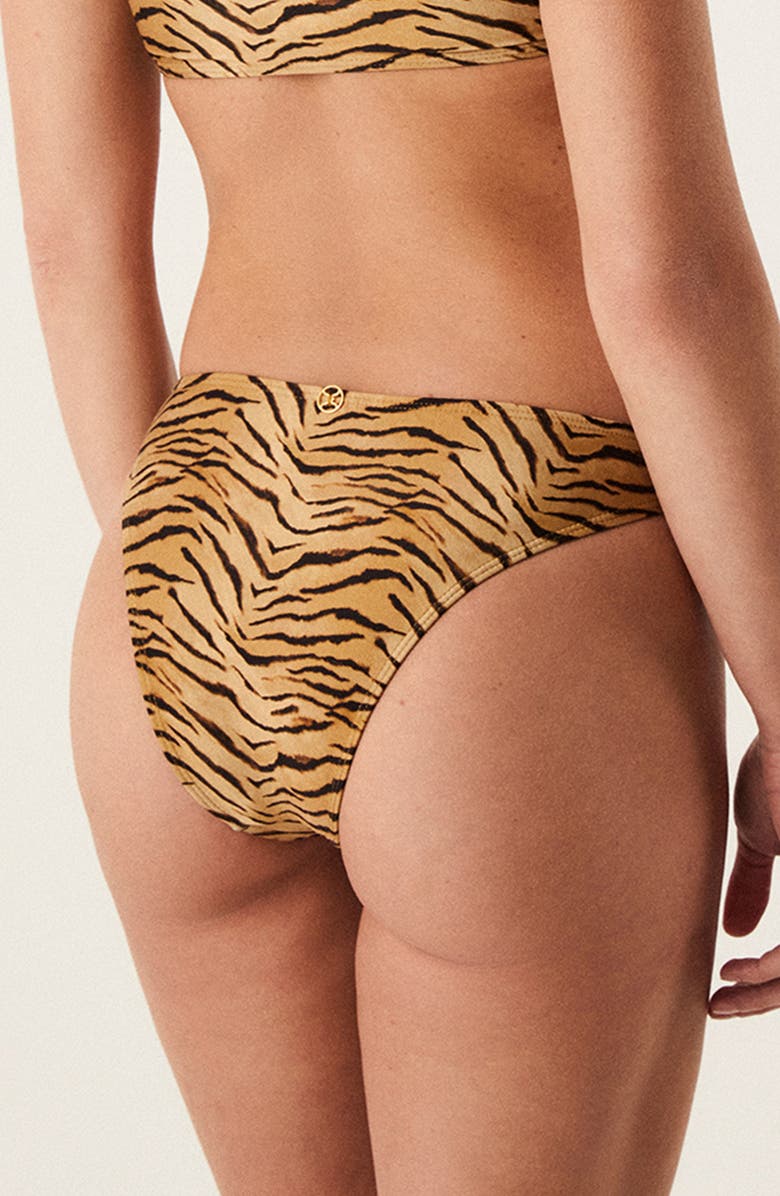 ViX Paula Hermanny Lindsay Tiger Print Bikini Bottoms, Alternate, color, Multi