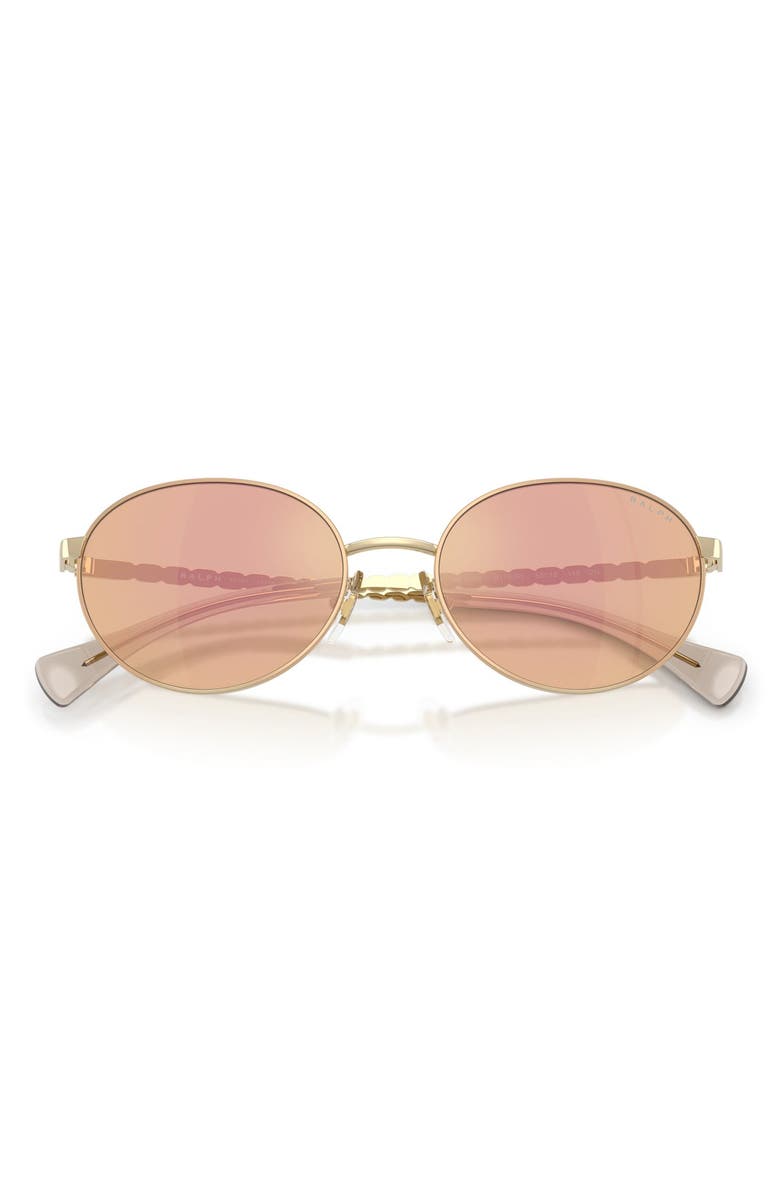 Ralph Lauren 55mm Oval Sunglasses, Alternate, color, Shiny Pale Gold / Orange