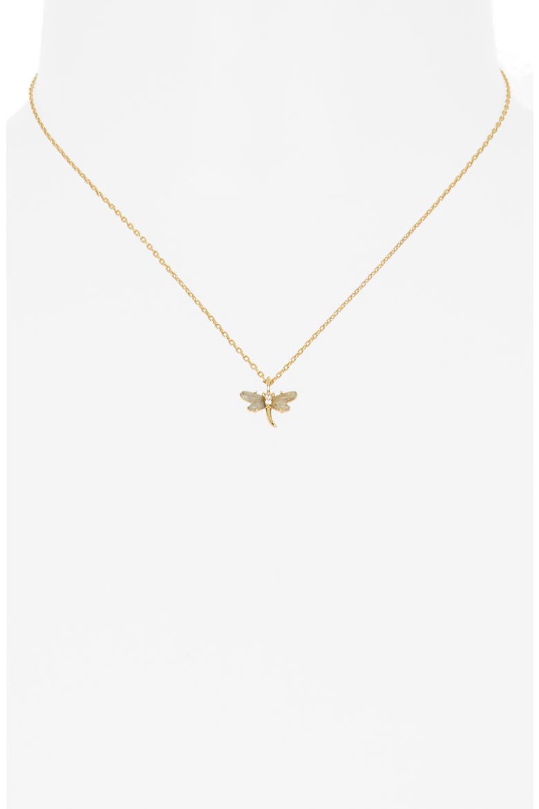 Dragonfly Pendant Necklace, Alternate, color, GOLD
