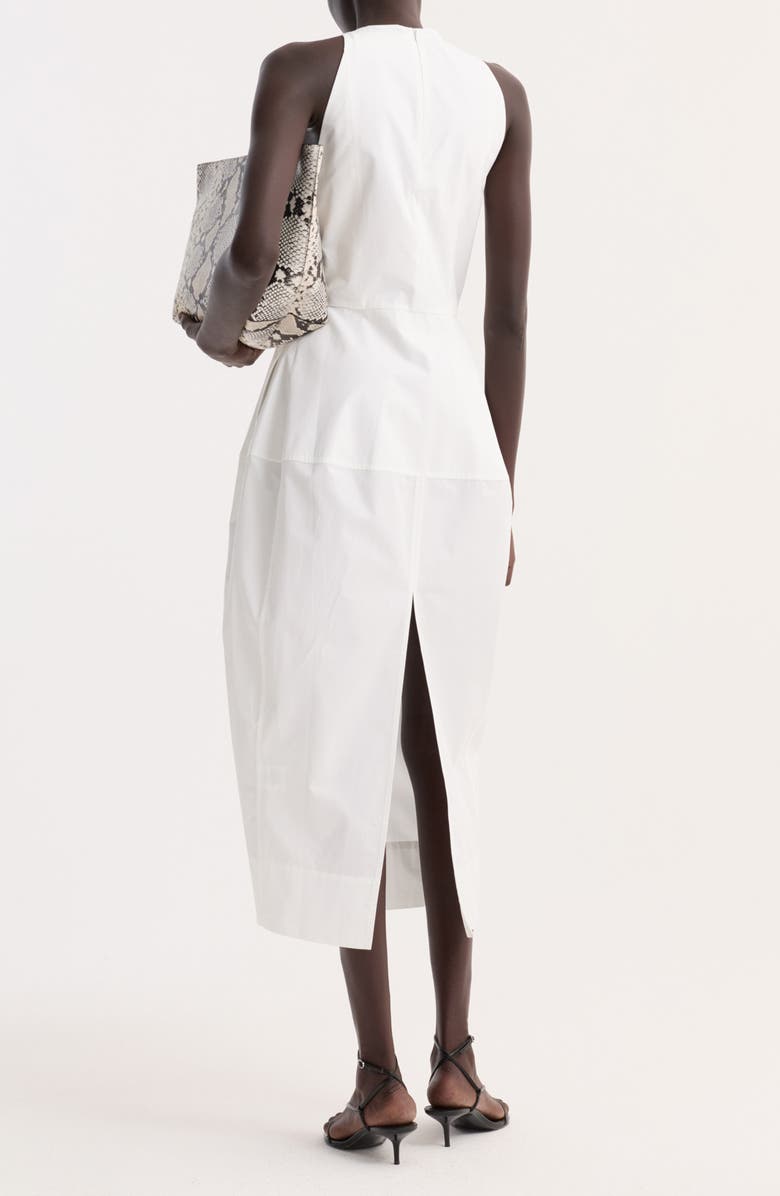 Róhe Sculptural Cotton Poplin Midi Dress, Alternate, color, Optic White