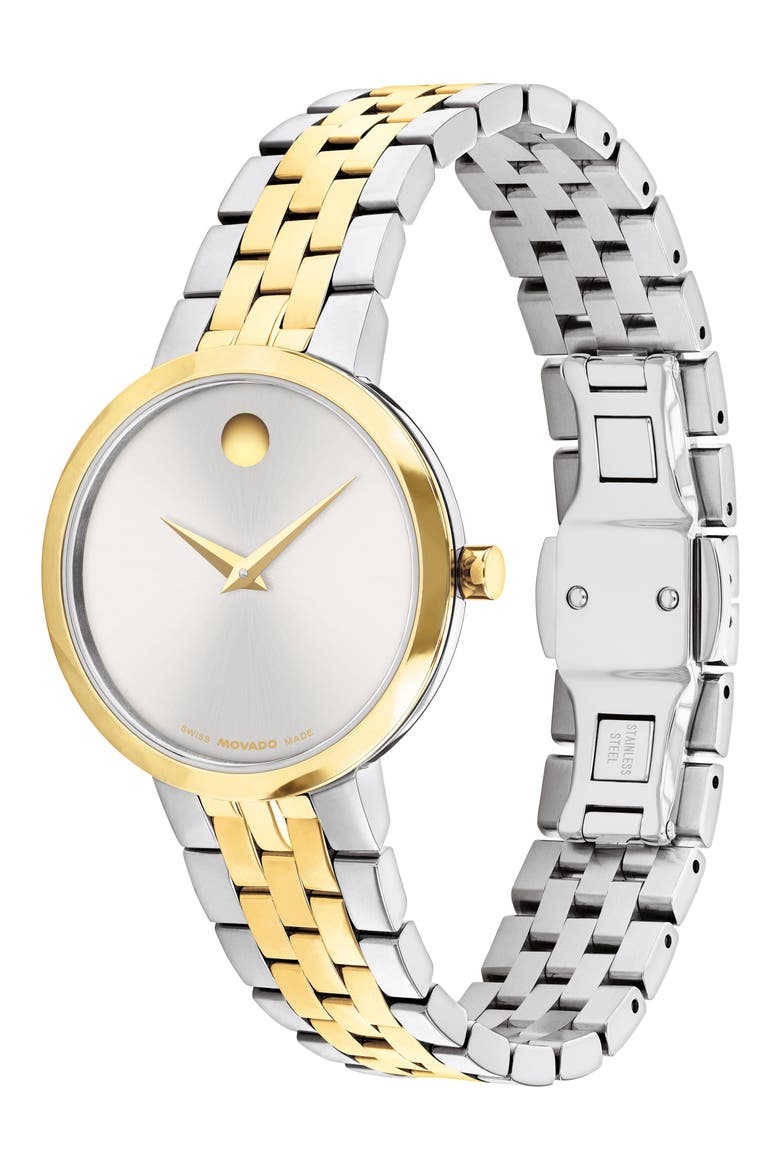 Museum Classic Bracelet Watch, 29.5mm, Alternate, color, SILVER/ GOLD