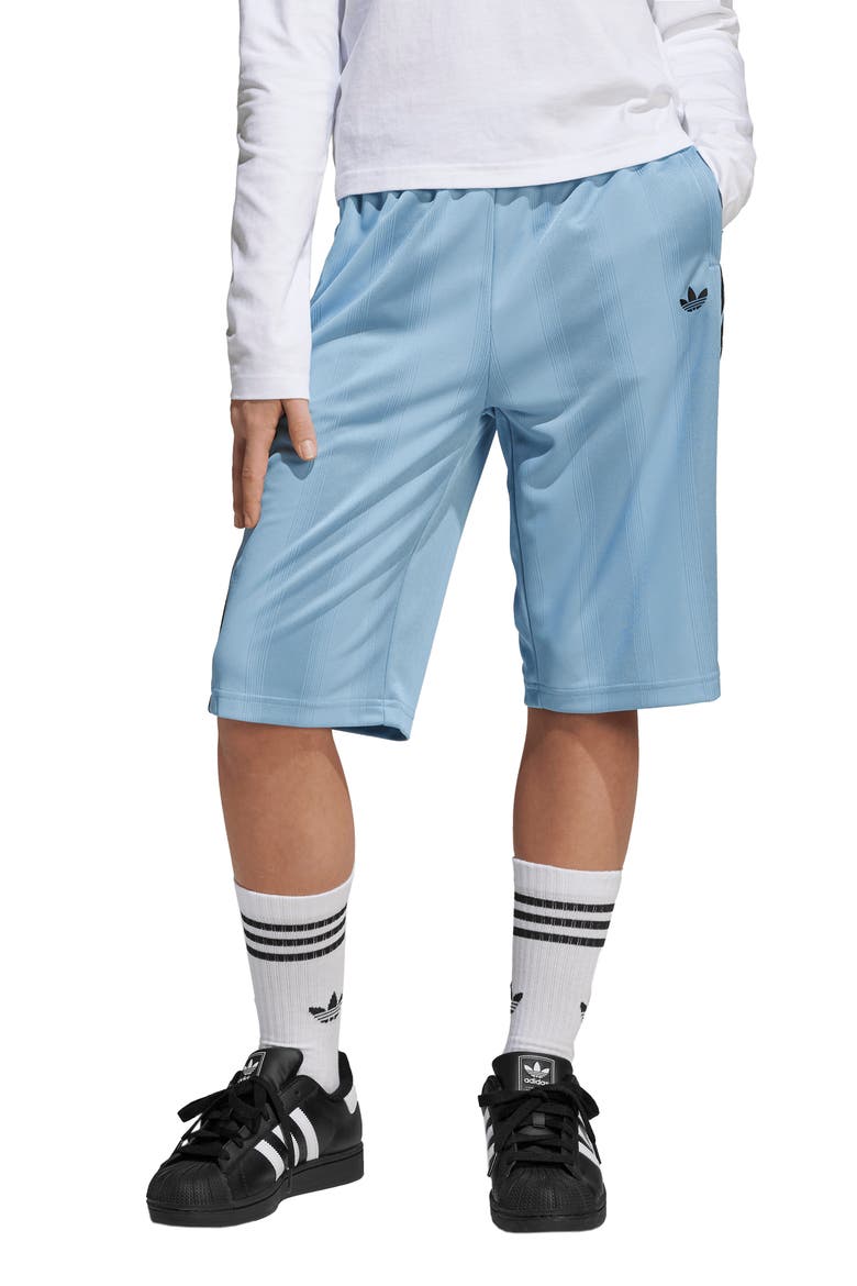 Kids' 3-Stripe Shorts, Main, color, ASH BLUE