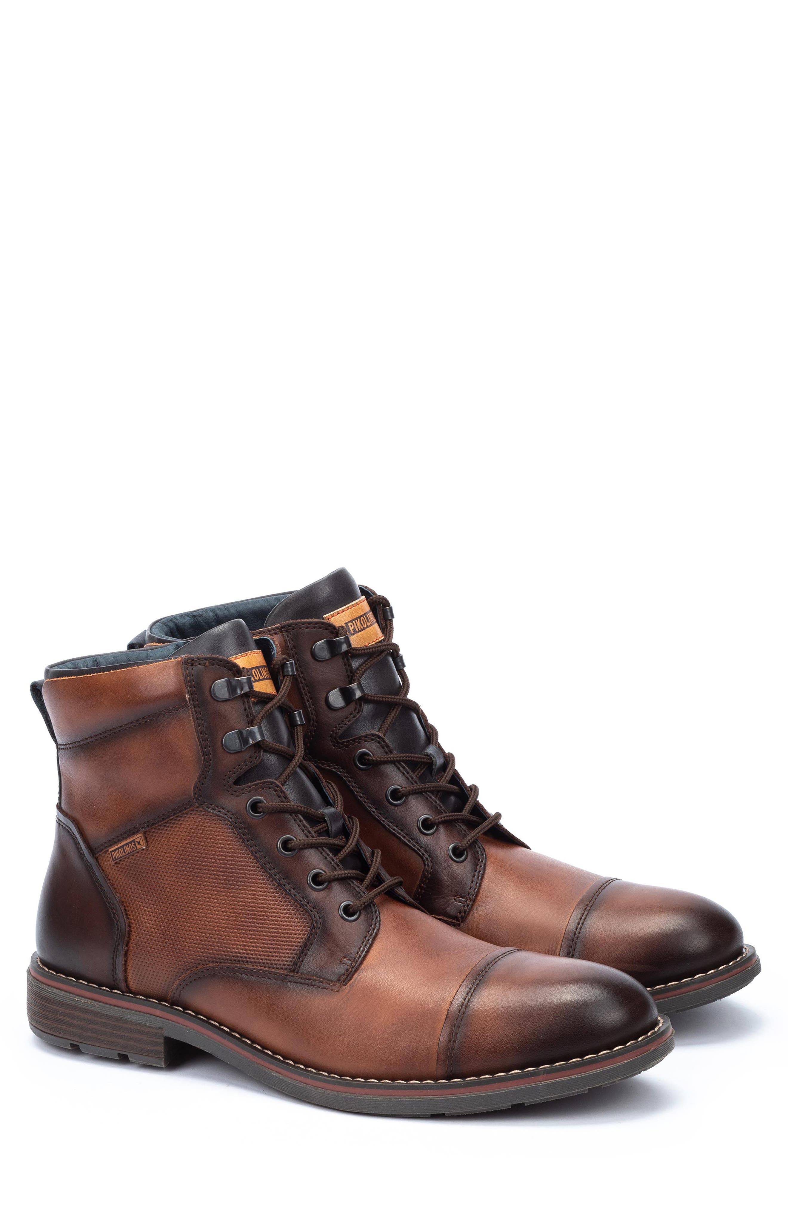 PIKOLINOS York M2M Lace-Up Cap Toe Boot, Main, color, Cuero