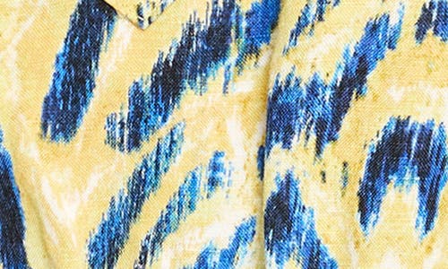 Shop Nic + Zoe Nic+zoe Sunny Skies Half Button Linen Blend Shirt In Yellow Multi