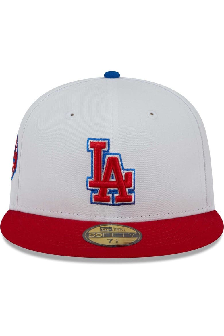 Men's New Era White/Red Los Angeles Dodgers Undervisor 59FIFTY Fitted Hat, Alternate, color, White