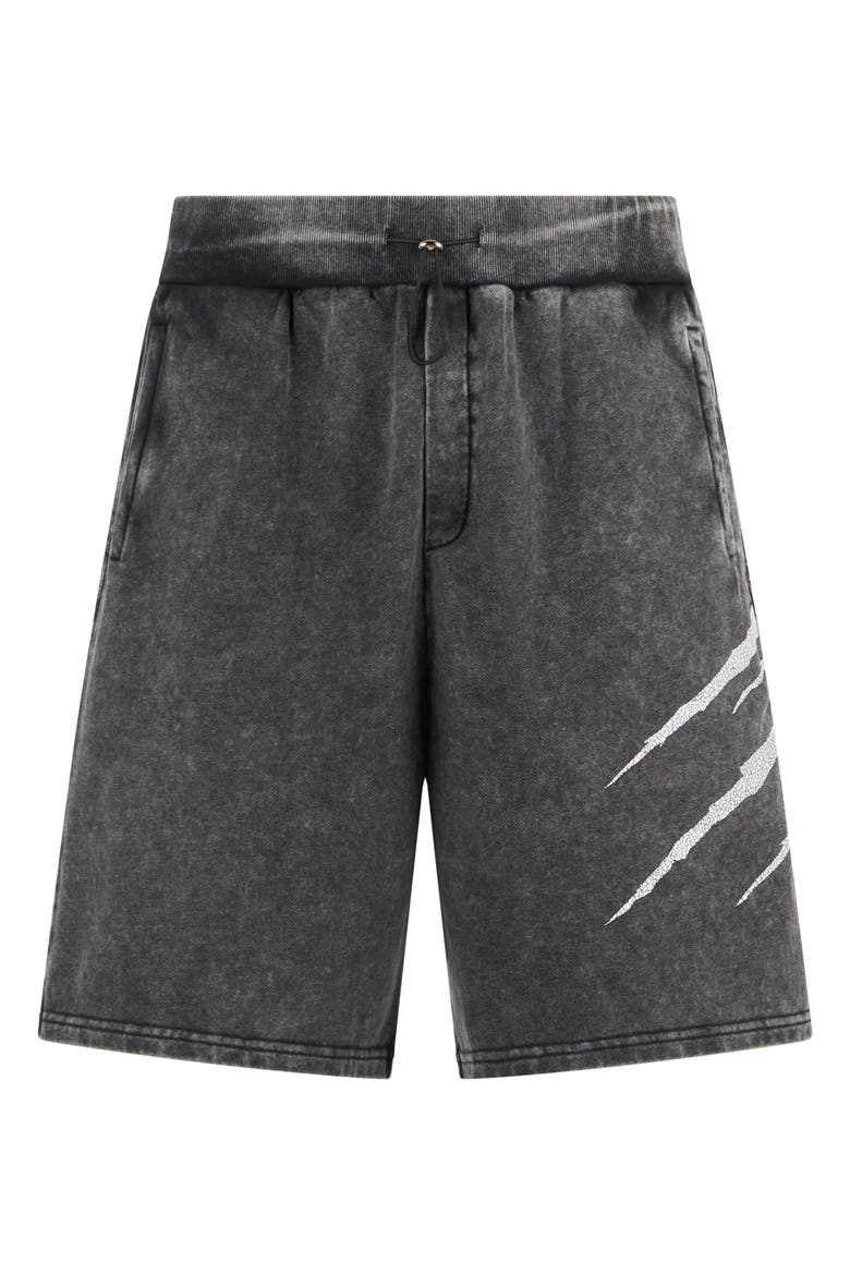 Washed Shorts Crackle Scratch Men, Main, color, black