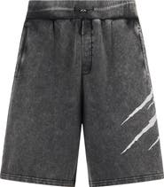 PLEIN SPORT Washed Shorts Crackle Scratch Men