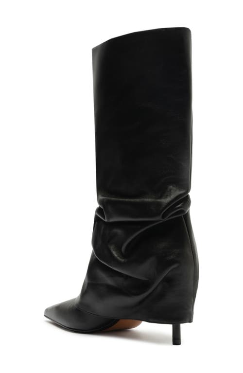 Schutz Mikki Up Cloak Pointed Toe Knee High Boot In Black