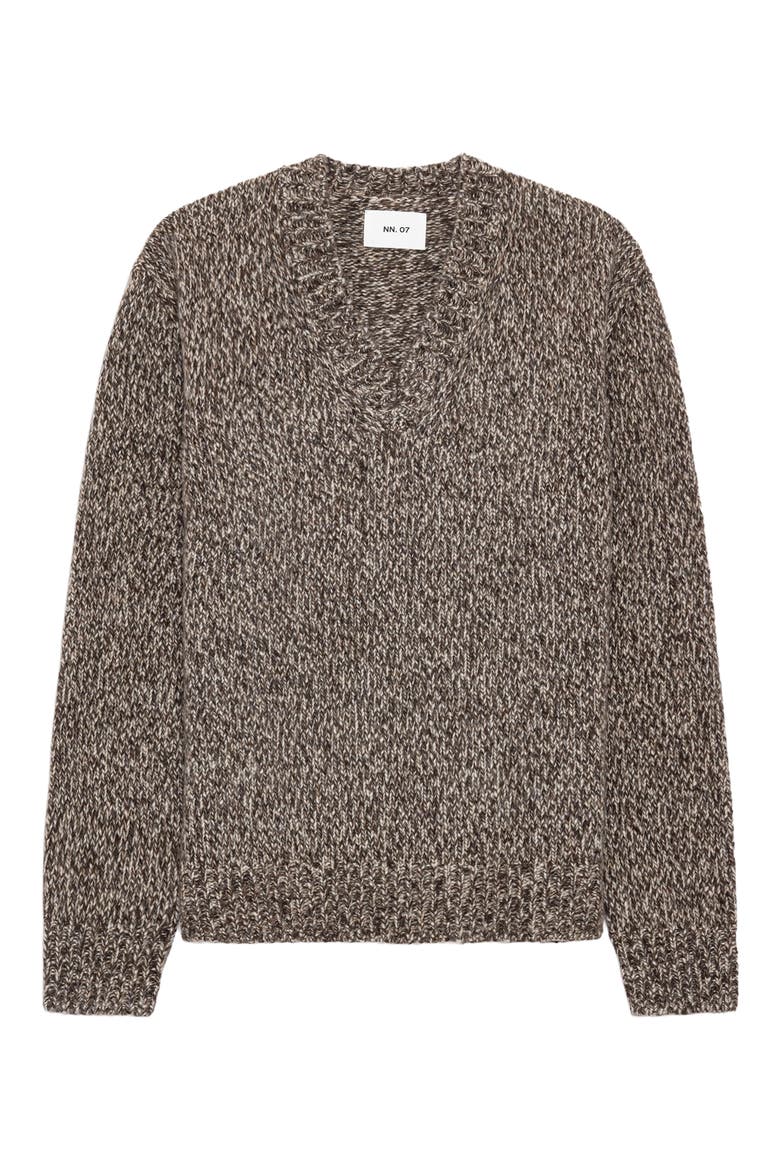 Flint V-Neck Wool Blend Sweater, Alternate, color, DEEP TRUFFLE