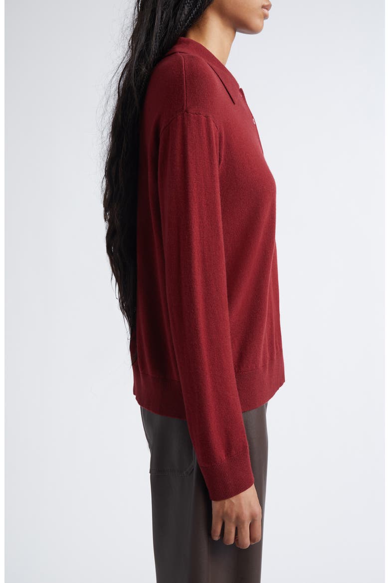 Frisia Wool Polo Sweater, Alternate, color, RASPBERRY