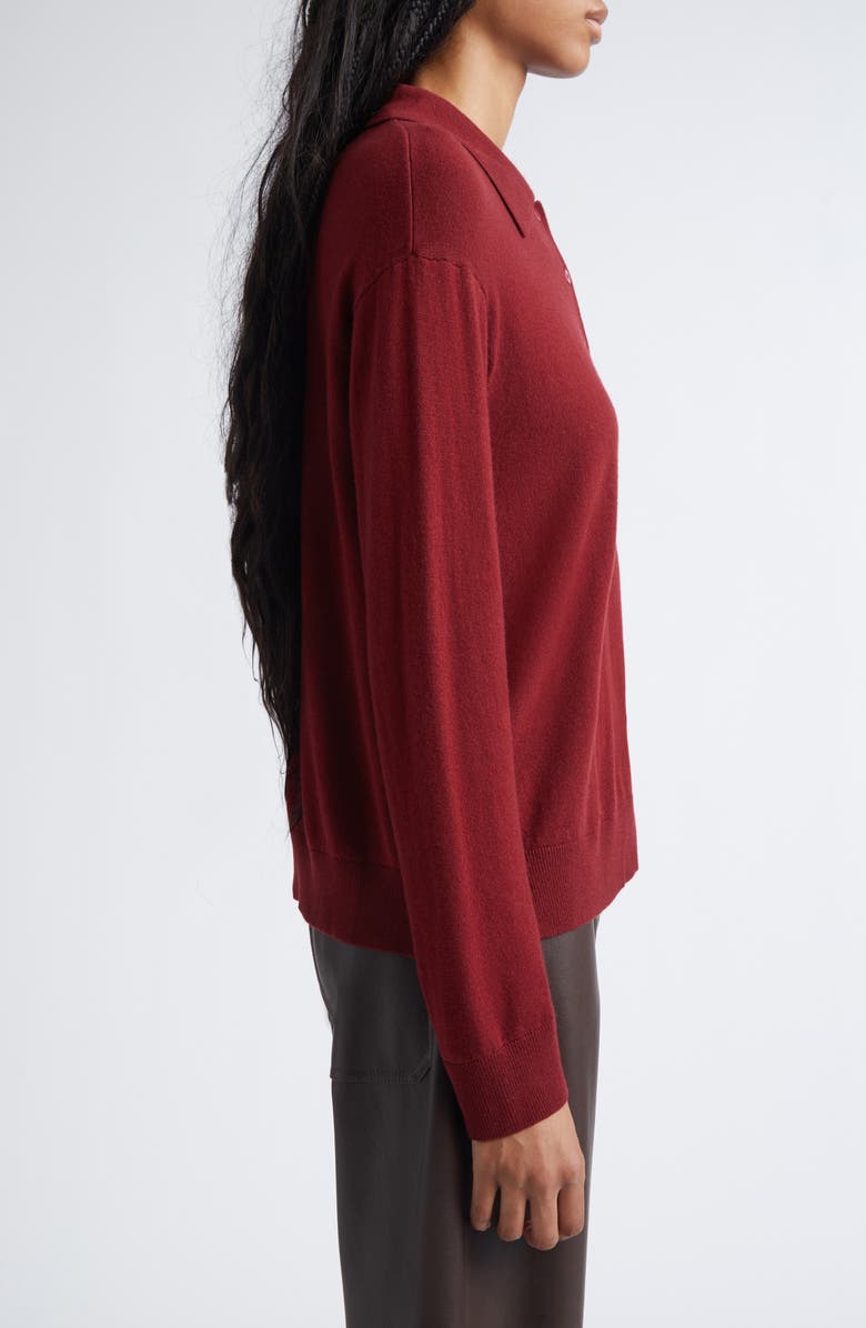 Max Mara Frisia Wool Polo Sweater, Alternate, color, Raspberry