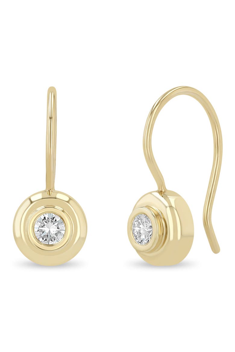 14k Gold Diamond Wire Earrings, Main, color, 14K YELLOW GOLD