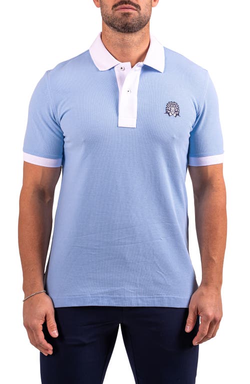 Maceoo Mozartspecktip Stretch Nylon Polo In Blue