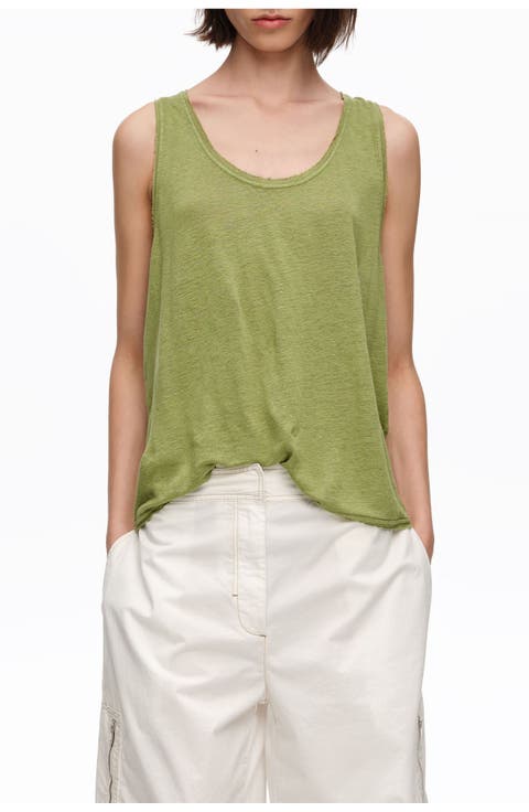Washed Linen Vest Top