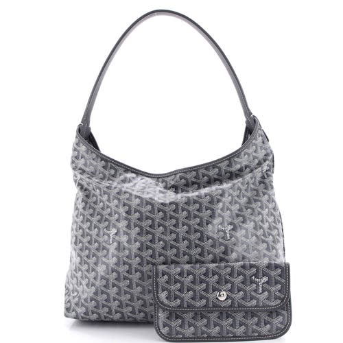 Pre-owned Goyard Goyard Boheme Hobo Printed Coated Canvas In Gray