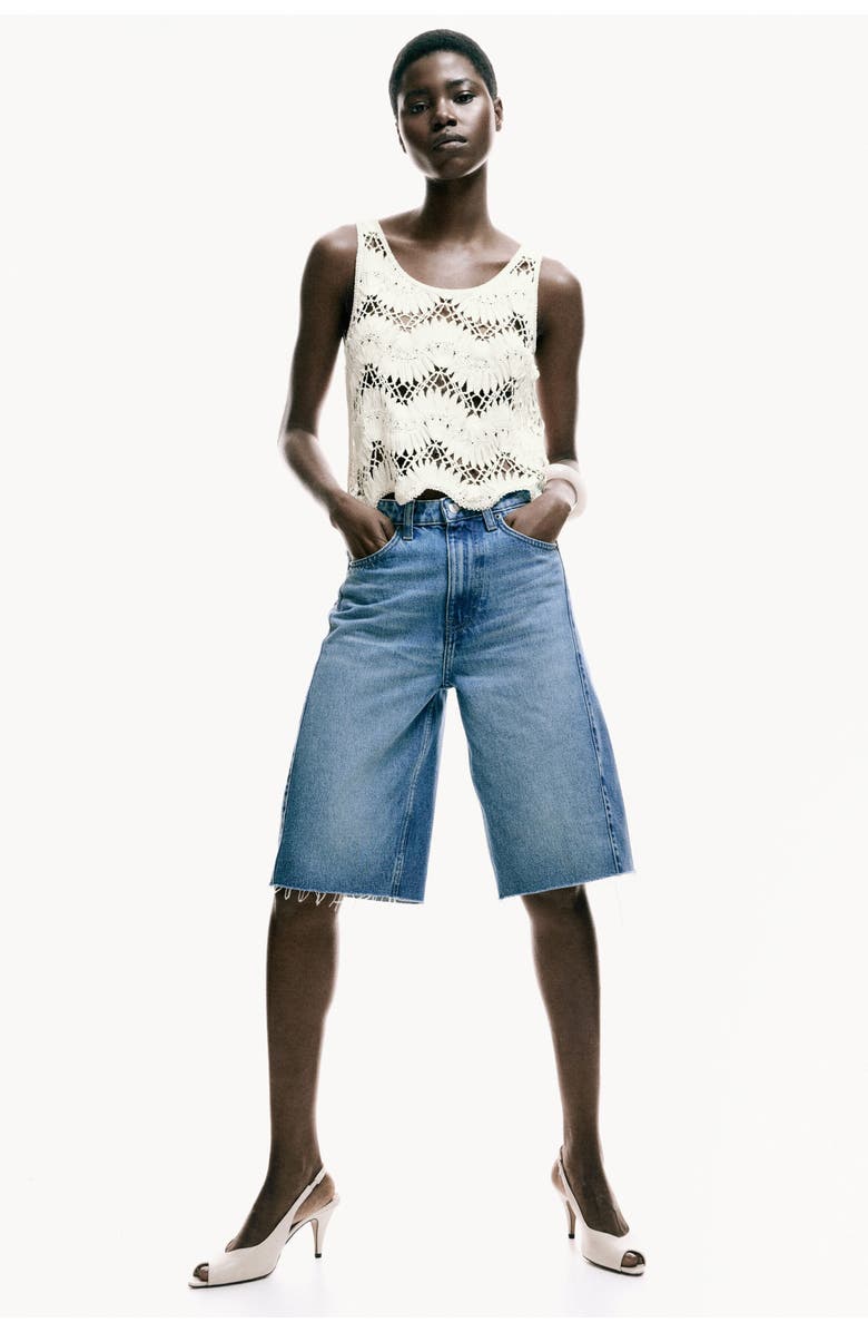 H&M Crochet-look Top, Alternate, color, Ivory