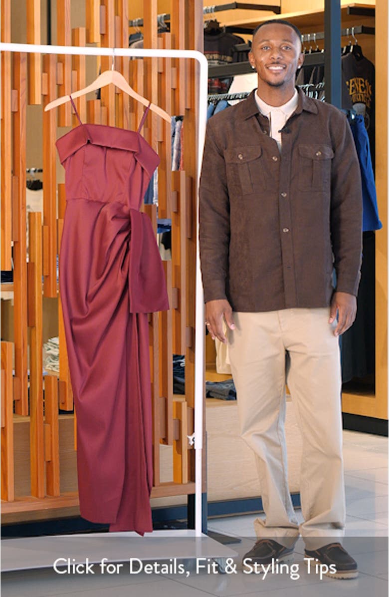 Ruffle Strapless Mikado Column Gown, sales video thumbnail