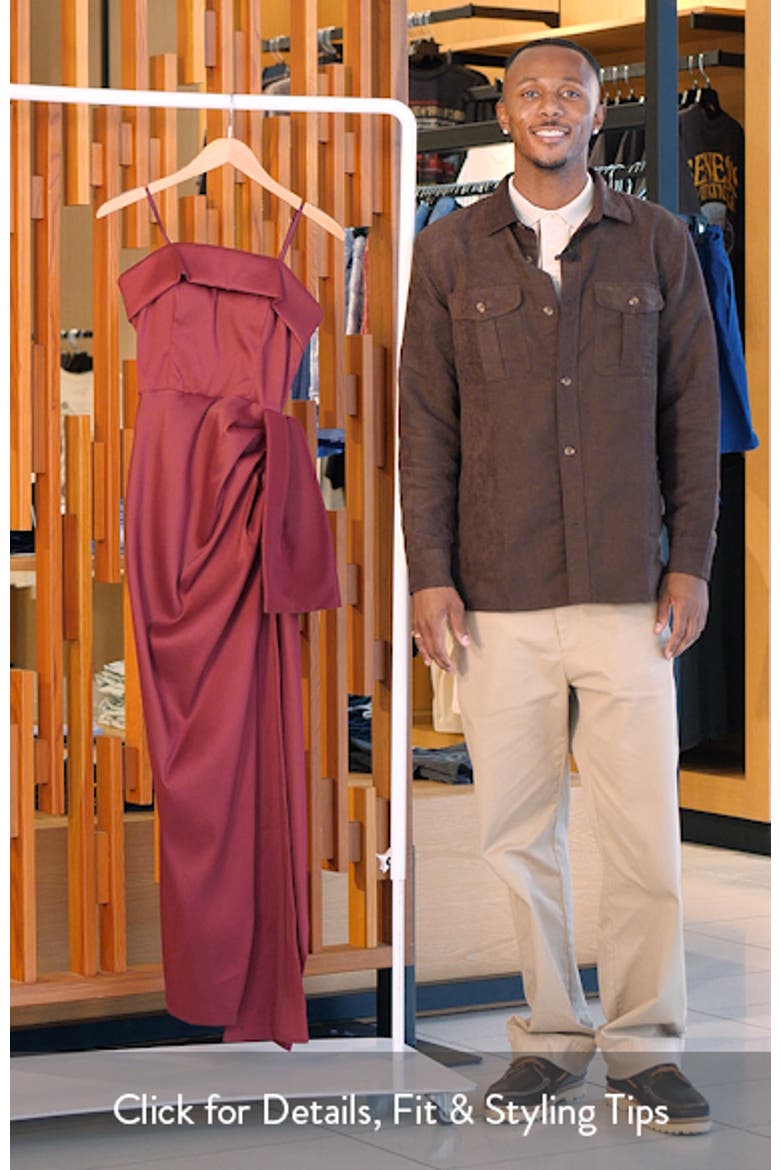Ruffle Strapless Mikado Column Gown video