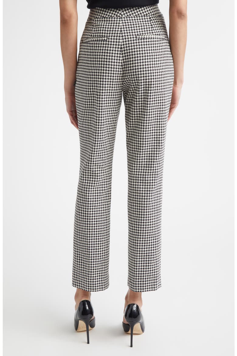 Vichy Houndstooth Cotton Blend Trousers, Alternate, color, BLACK/ ECRU