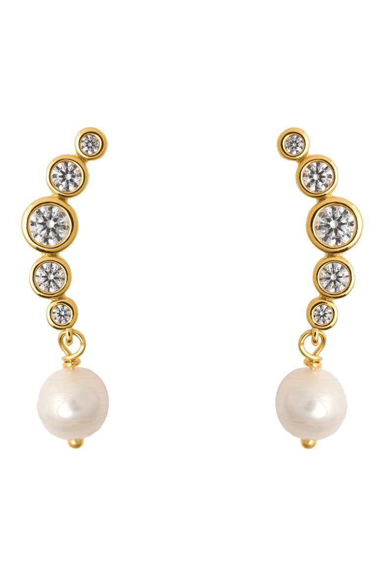 Elene Curved Bar Earrings, Main, color, GOLD PLATED