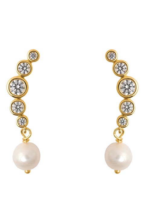 Elene Curved Bar Earrings