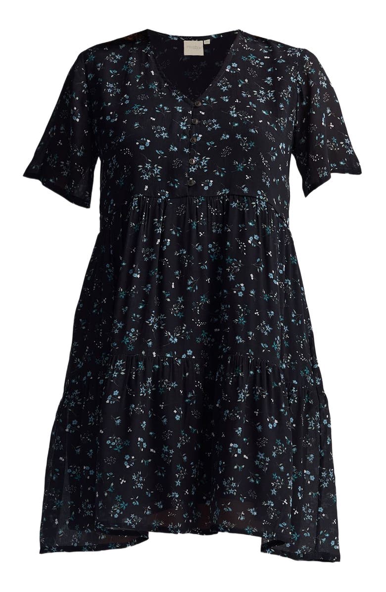 Reistor Floral Short Tiered Dress, Alternate, color, Ditzy Wildflowers