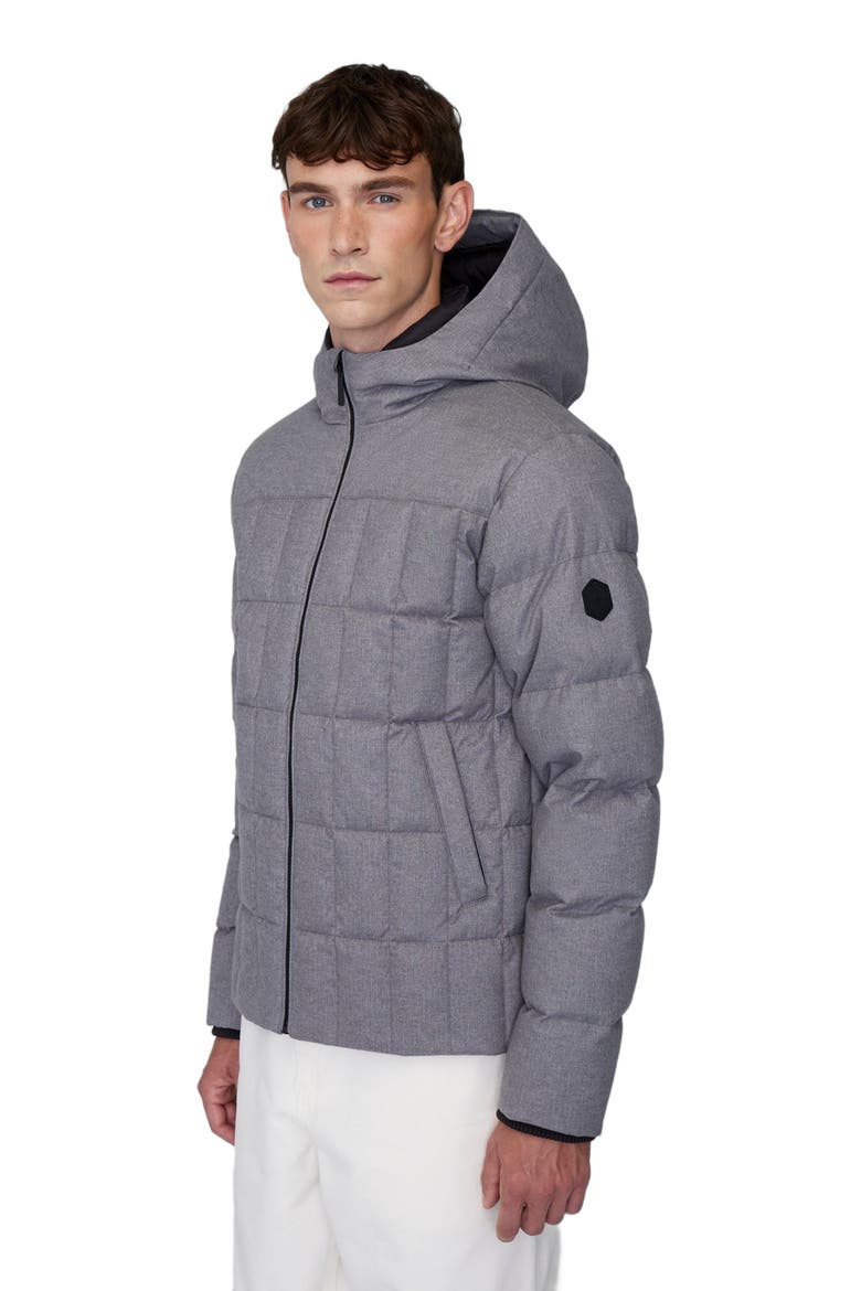 LEO | Lightweight Hooded Down Jacket, Alternate, color, Heather Grey