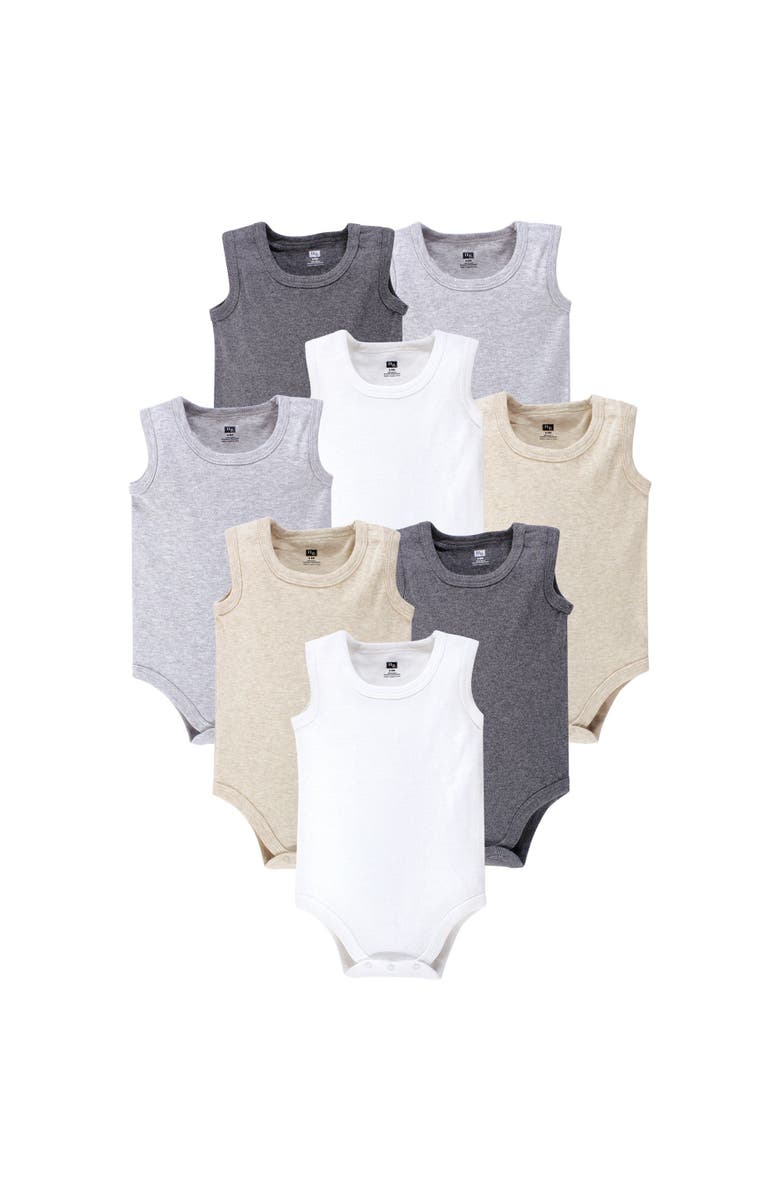 Hudson Baby Soft Cotton Unisex Tank Style Bodysuit, Main, color, Heather Gray