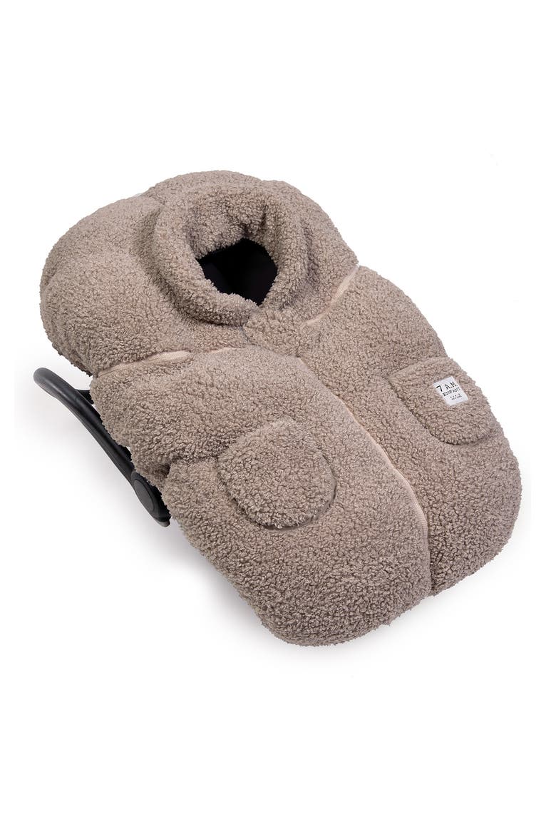 Water Resistant Teddy Car Seat Cocoon, Alternate, color, OATMEAL TEDDY