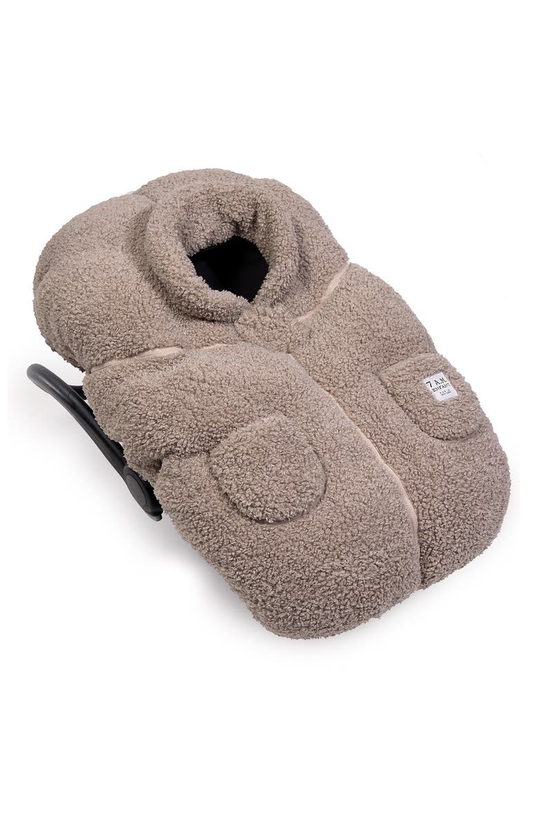 7 A.M. Enfant Water Resistant Teddy Car Seat Cocoon, Alternate, color, Oatmeal Teddy
