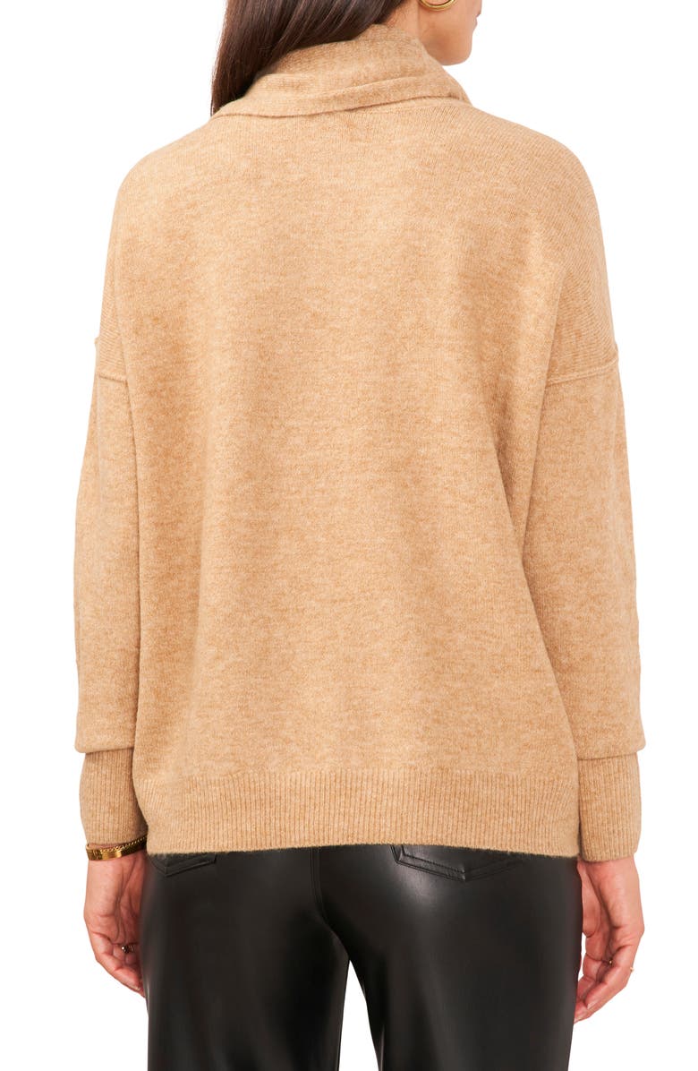 Vince Camuto Crewneck Sweater with Attached Scarf, Alternate, color,