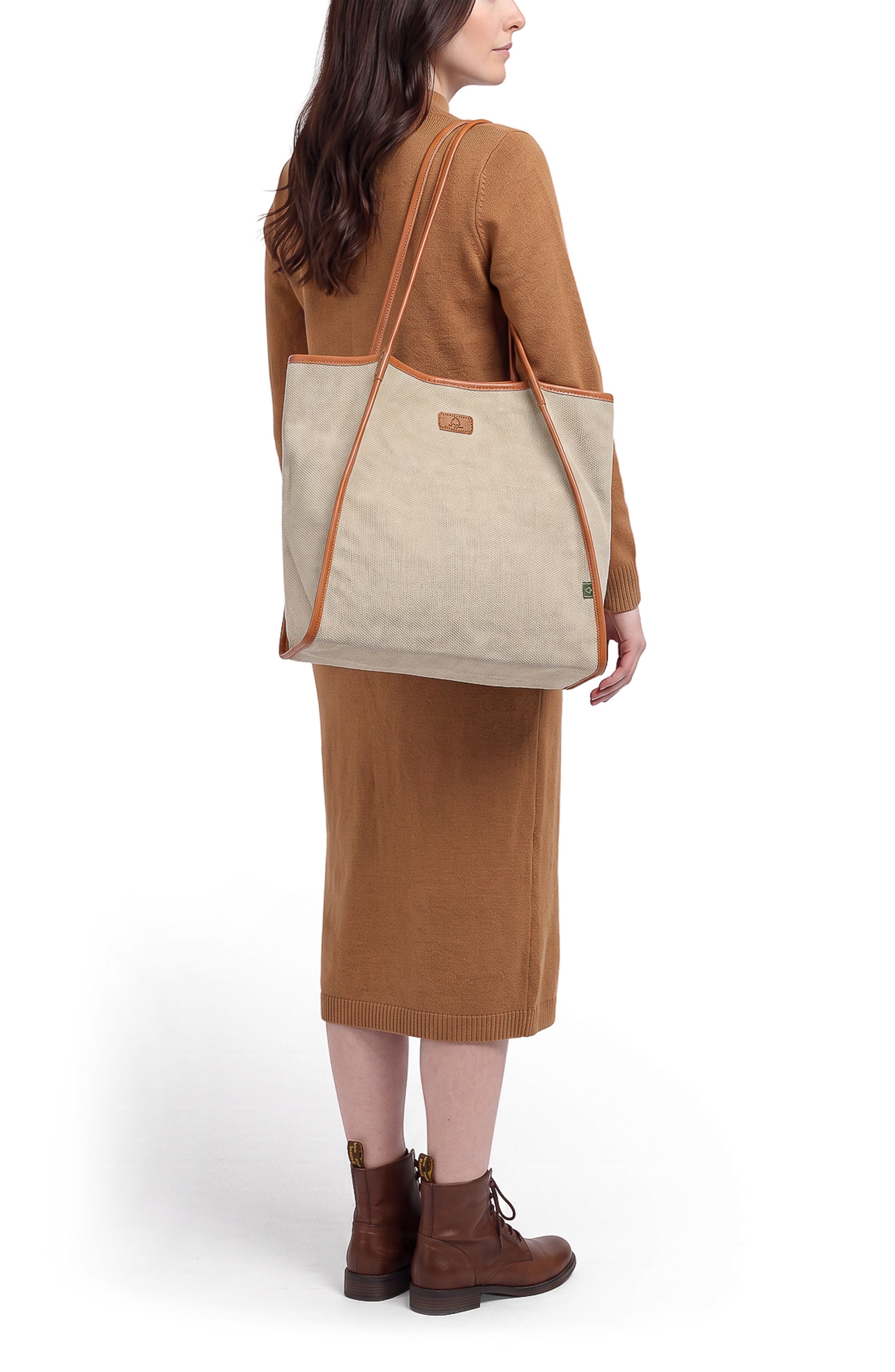 Pine Hill Leather Trim Canvas Tote, Alternate, color, IVORY