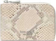 Kate Spade New York mini snake embossed leather zip card case
