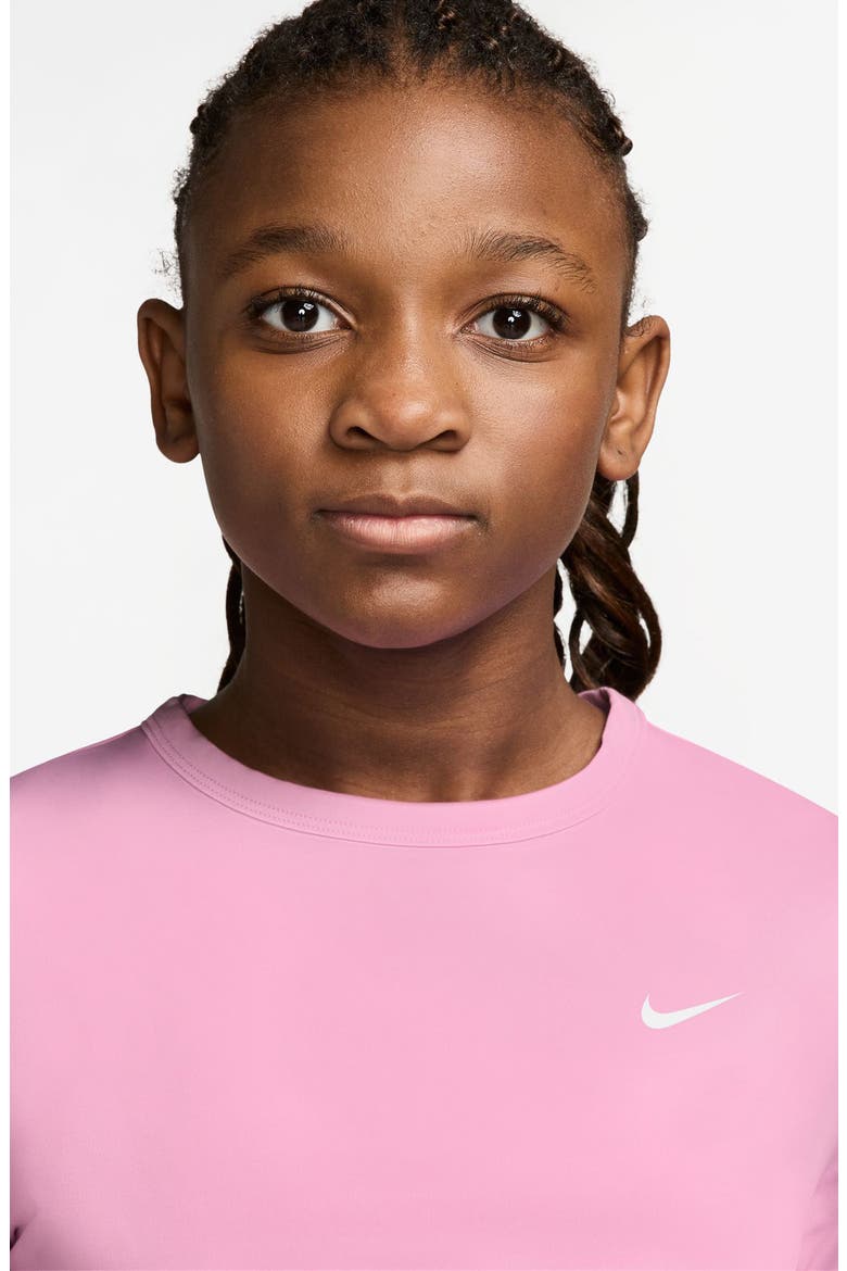Kids' Dri-FIT Dash Graphic T-Shirt, Alternate, color, PINK RISE/ WHITE