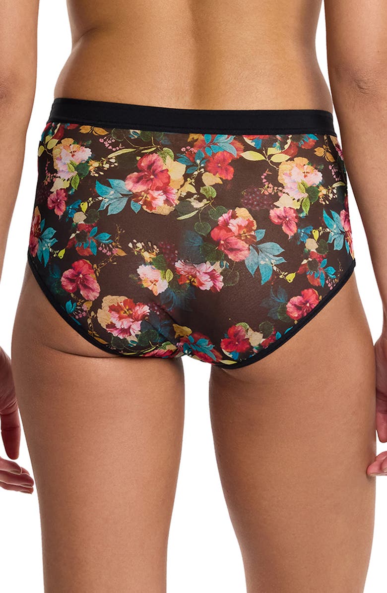 Hanky Panky Mesh Boyshorts, Alternate, color, Botanic Romantic