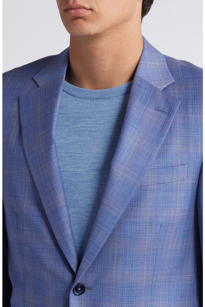 Plaid Wool Sport Coat, Alternate, color, LIGHT BLUE