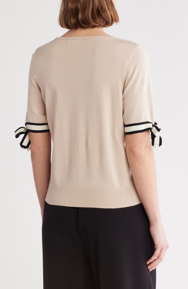 Adrianna Papell Bow Tie Short Sleeve Sweater, Alternate, color, 