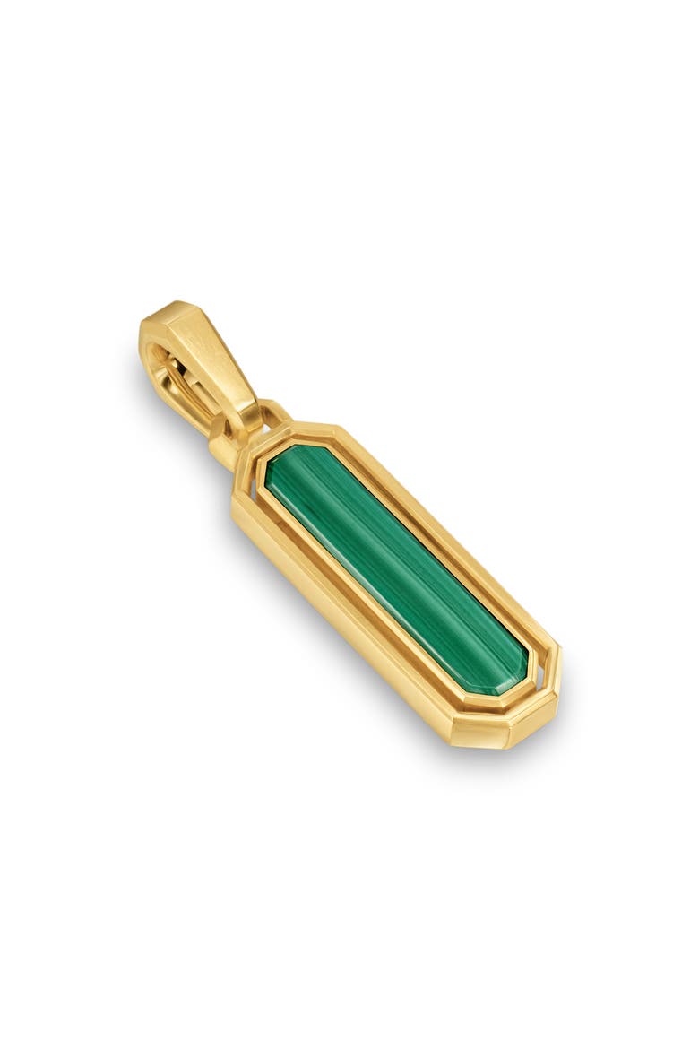 Streamline® Inlay Amulet in 18K Yellow Gold, 30.7mm, Alternate, color, GOLD/ MALACHITE/ ONYX