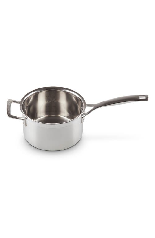 Le Creuset 3-ply Stainless Steel Saucepan With Lid Helper Handle 18cm In Stainless Steel