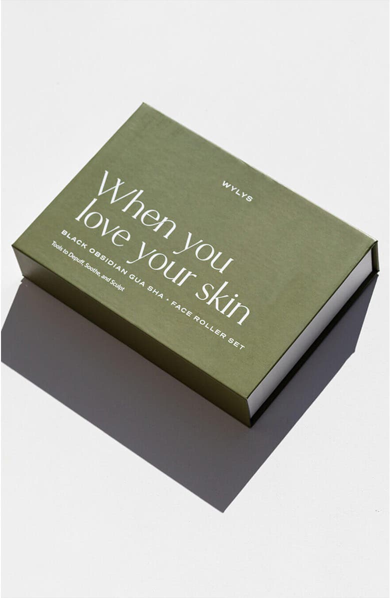 WYLYS Black Obsidian Gua Sha + Face Roller Set, Alternate, color, NO COLOR