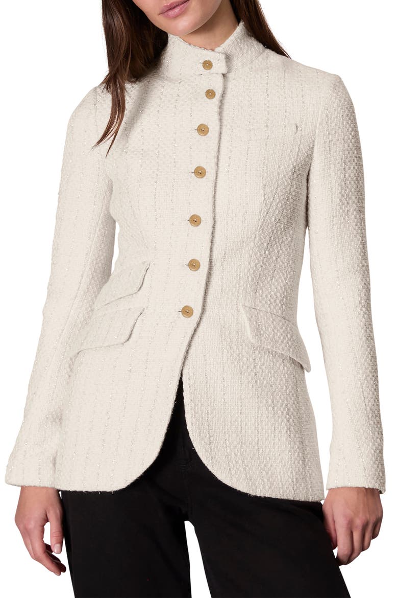 Slade Metallic Tweed Blazer, Main, color, IVORY