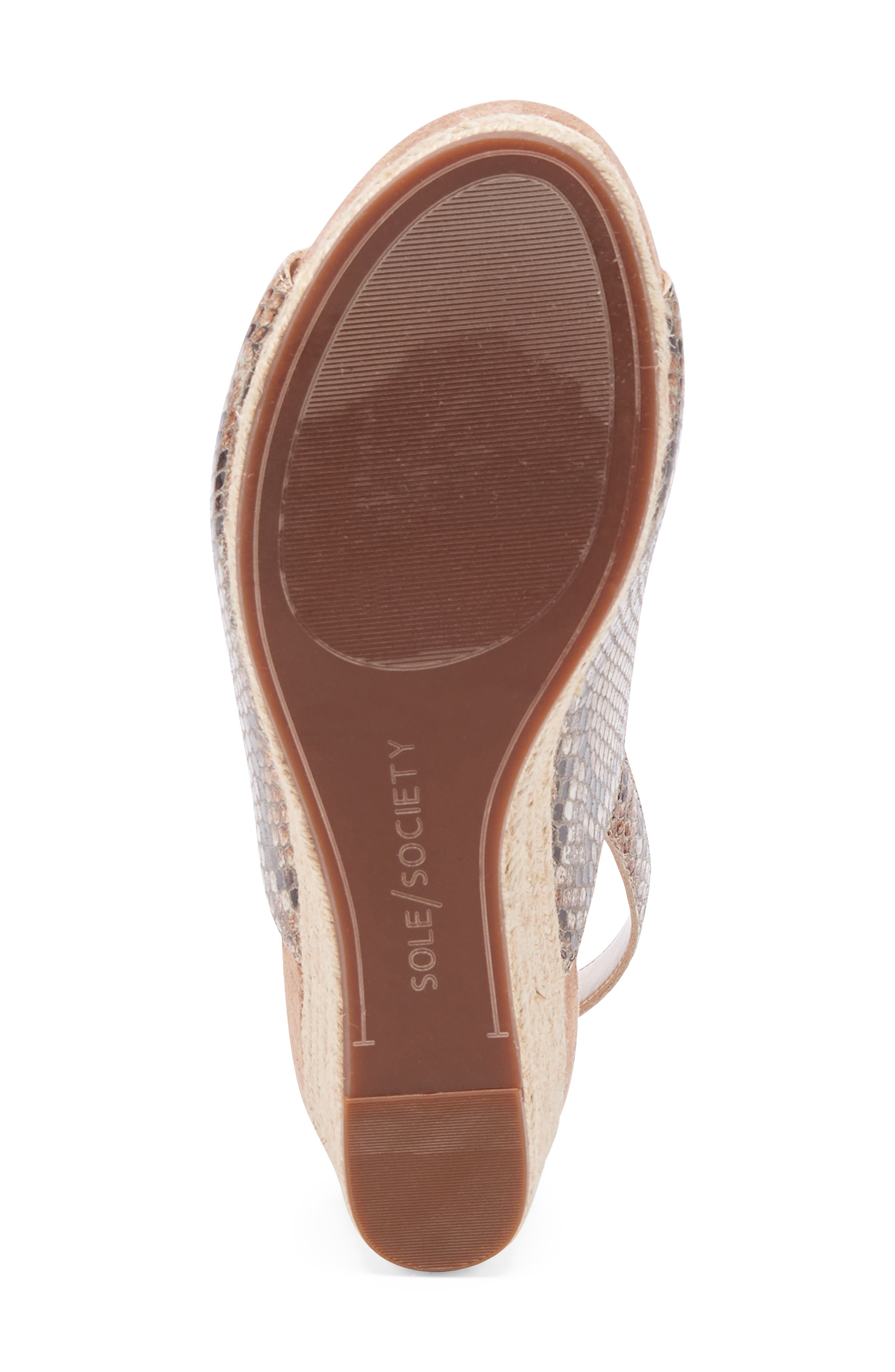Kellyn Wedge Sandal, Alternate, color, BROWN LEATHER